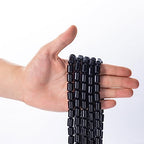 Natural Black Agate Cylinder Tube Beads 10x14mm 38cm/str Loose Semi Gemstone Stone Beads for Making Bracelets Necklace - color: Black Agate
