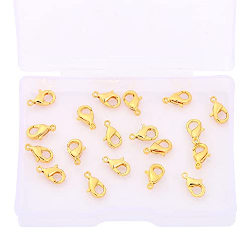 BEADIA 18K Gold Plated Lobster Clasps Non Tarnish 10mm 20pcs for Jewelry Making Findings - color: Lobster Clasps Gold, size: 10mm