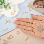 18K Gold Toggle Clasps 2 Sets Oval Jewelry Clasp Bracelet Closure Clasp Fastener IQ End Connectors for DIY Necklace Bracelet Earring Jewelry Making - color: 18K Gold Plated-2 Styles