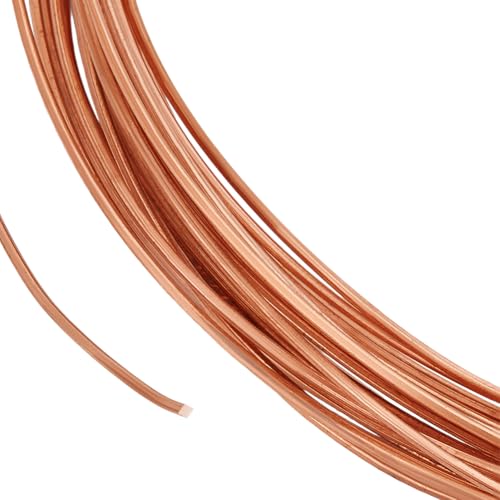 BENECREAT 19.7Ft Square Copper Wire, 21 Gauge Pure Copper Wire, Craft Wire for Jewelry Making, Gem Metal Wrap, Garden, Sculpting, Armature, Half Hard - size: 21 Gauge