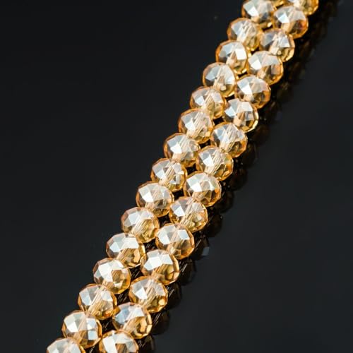 1000pcs Czech Faceted Rondelle Crystal Glass Loose Beads 6mm Spacer Bulk Golden Shadow for DIY Craft Jewelry Making CCR628 - color: Golden Shadow, size: 6mm - 1000pcs