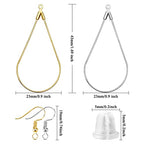 240PCS Earrings Beading Hoop Teardrop Beading Earring Hoops Beading Hoop Earring Finding Components for DIY Jewelry Making 100PCS Earring Hooks 100pcs Silicone Earring Backs (K Gold, White K) - color: 240PCS;Teardrop;K Gold,White K