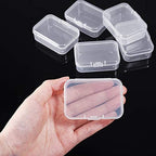 Jetec 6 Pieces Mini Plastic Clear Beads Storage Containers Box for Collecting Small Items, Beads, Jewelry, Business Cards, Game Pieces, Crafts (2.5 x 1.7 x 0.8 Inch) - size: 2.52 x 1.73 x 0.79 Inch