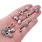 BronaGrand 100g Antique Silver Column, Tube, Barrel, Round Spacer Beads, Large Hole, Zinc Alloy, 4mm-30mm, DIY Jewelry Making Supplies - color: Antique Silver