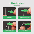 Fish Mouth Sewing Machine Needle Threader, 2024 Upgrade Quick Sewing Machine Loop Easy Selfthread Needle Threaders Tool, Automatic Sewing Needle Threader Simple Needle Threader (Green*15) - color: Green*15