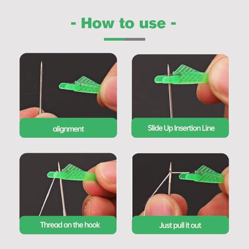 Fish Mouth Sewing Machine Needle Threader, 2024 Upgrade Quick Sewing Machine Loop Easy Selfthread Needle Threaders Tool, Automatic Sewing Needle Threader Simple Needle Threader (Green*30) - color: Green*30