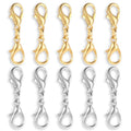 10 Pcs Double Lobster Clasp Necklace Chain Extenders Bracelet Clasp Connector Gold Silver Lobster Claw Clasps Double Opening Jewelry Clasps for DIY Jewelry Making - color: Gold+Silver