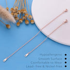 VANBARIS Rose Gold Necklace Extender Rose Gold Durable Necklace Extender, 925 Sterling Silver Chain for Bracelet Anklet, 2 Piece Set 4" 6" Inches - color: RoseGold, size: 4 6 inch