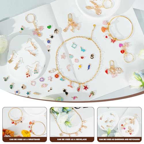 352 Pcs Assorted Charms for Jewelry Making,Mixed Enamel KC Gold Alloy Letter Pendants,Wholesale Bulk Jewelry Charms for DIY Necklace Bracelet Earring and Crafting - style: A3:Charms-252PCS