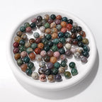 Raicegs 100pcs 8mm India Agate Beads Natural Gemstone Beads Round Loose Beads for Jewelry Making DIY Bracelets Necklace - color: India Agate, size: 8mm Round
