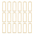 BENECREAT 20Pcs Golden Rectangle Brass Pendants, Hollow Geometric Metal Pendants Frames Open Bezel Charms for DIY Crafts Jewelry Making - color: Rectangle