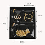 GSXRB Travel Jewelry Organizer Case with Clear Zipper Pouches,3pcs Velvet Jewelry Storage Book Binder, Multi-Layer Inner Pages for Earrings/Rings/Necklace/Bracelet, Compact & Waterproof(Black lining) - color: Black lining