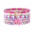 POYAMUSE Hawaiian Colorful Plumeria Flower Beads Strand Bracelet Set for Women Beach Vacation Summer Luau Party - color: Turtle