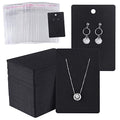 MIAHART 150 Set Earring Display Card with 150 Pcs Self-Seal Bags, Earring Holder Card for Selling DIY Ear Studs, Earrings and Jewelry Display (Black) - color: black
