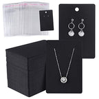 MIAHART 150 Set Earring Display Card with 150 Pcs Self-Seal Bags, Earring Holder Card for Selling DIY Ear Studs, Earrings and Jewelry Display (Black) - color: black