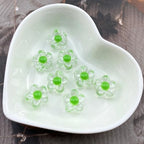 150Pcs Acrylic Flower Beads Candy Color Transparent Plastic Pastel Spacer Beads with Hole for DIY Crafts Wind Chimes Suncatcher Necklaces Bracelets Earrings Jewelry Making(Grass Green) - color: Grass Green