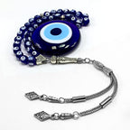 Simple Designed Natural Stone Worry Beads (8mm -33 Beads) - Prayer Beads Tesbih-Tasbih-Tasbeeh-Misbaha-Subha-Sebha-Sibha-Rosary (Evil Eye -8 mm 33- Beads) - color: Evil Eye -8 mm 33- Beads