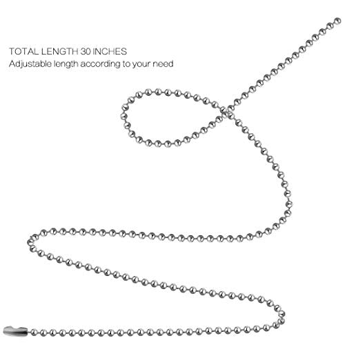 SUMERSHA 50 Pack Ball Chain Necklaces 30 inch Stainless Steel #3 2.4mm Bead Pull Chain - size: 30 inch Stainless Steel