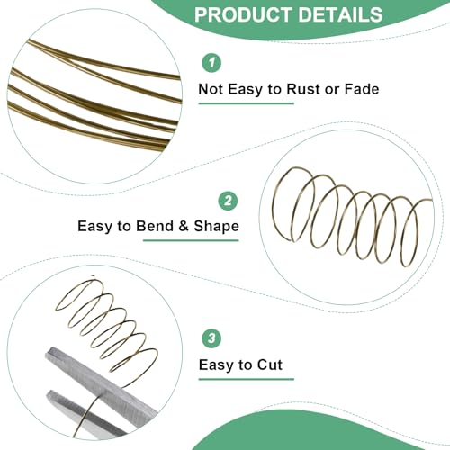 M METERXITY 0.2mm Jewelry Wire, 32 Gauge 328FT Craft Wire Copper Beading Wire for Jewelry Making/Planting/Weaving/DIY Crafting, Soft Metal Wires [100M, Bronze Tone] - color: Bronze Tone, size: 0.2mm 32 Gauge