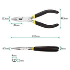 SPEEDWOX 5 Inches Long Nose Pliers Chain Nose Pliers Mini Wire Cutter for Hard to Reach Confined Areas Serrated Jaws for Jewelry Repairing Making Beading Hobby Tools - size: Serrated Jaw with Cutter