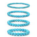 Vinswet 4pcs Beaded Bracelets for Women,Natural Healing Crystal Gemstones Bracelet,Anxiety Stress Relief Bracelet Handmade purple Jewelry Gifts for Women - color: Green Turquoise