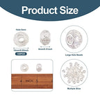 100pcs 14mm Large Hole Glass Beads - Clear European Lampwork Loose Spacer Beads for DIY Craft Snake Chains Charms Bracelet Necklace Earring Making - Hole: 5mm - color: Clear