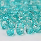 100Pcs 10mm Crackle Glass Beads for Jewelry Making - Round Spacer Crystal Beads Bulk, DIY Craft Supplies for Necklace Bracelet Earrings (Green Transparent) - color: Green Transparent