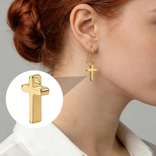 20 Pcs Cross Charms for Jewelry Making, Religious Cross Beads for Bracelets, Crosses for Jewelry Making, Bracelets, Necklaces, DIY Crafts (Rose Gold, Silver) - color: 20pcs, 8x13mm, Gold, Silver