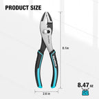 DURATECH 8 Inch Slip Joint Pliers, Pliers Tool with Comfortable TPR Handle, High Carbon Steel, Strong Sharp Teeth, Pliers for Tightening, Loosening and Gripping Nuts and Bolts (Pack of 2) - size: 8 Inch (Pack of 2)