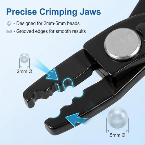 Bead Crimper for Jewelry Making Jewelry Crimper Tool Beading Pliers Tool Jewelrys Pliers With PVC Handle for Beading Earring Necklace Bracelet DIY Jewelrys Making
