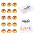 BEADIA 18K Gold Plated Stopper Beads 6x3mm 20pcs Rondelle Insert Silicon Length Adjust Spacer Beads for Jewelry Making Findings - color: Rondelle, size: 6x3mm