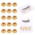 BEADIA 18K Gold Plated Stopper Beads 6x3mm 20pcs Rondelle Insert Silicon Length Adjust Spacer Beads for Jewelry Making Findings - color: Rondelle, size: 6x3mm