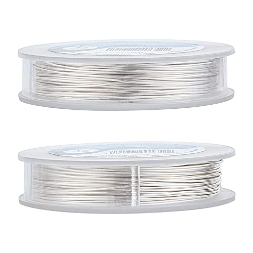 BENECREAT 21 Gauge Craft Jewelry Silver Copper Wire 65 Feet Tarnish Resistant for Wrapping Pendant, Beading and Jewelry Making Supplies - color: Silver, size: 21-Gauge(65-Feet/22-Yard)