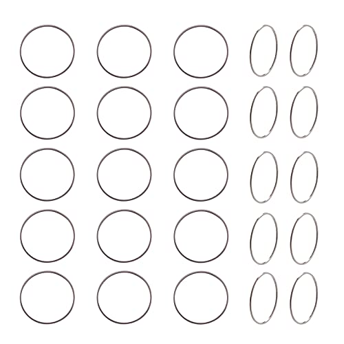 FASHEWELRY 50Pcs Brass Round Open Bezel Charms Connectors 25mm Gunmetal Circle Linking Rings Charms for Dangle Beading Hoop Jewelry Making - color: Gunmetal, size: 25mm