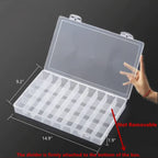 Feadily 2PCS 36 Grids Large Plastic Organizer Box with Dividers, Compartment Organizer Box for Nail Accessories/Screw/Sewing Arts and Oil Paint, Bead Storage Containers 14.9" x 9.2" x 1.9" (Clear) - size: 2pcs 36grids
