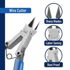 Mr. Pen 5 Inch 5 Pack Wire Cutters - Diagonal, Flush, Side, Nippers, Cutting Pliers - color: Blue, size: 5 inch, 5 Pack