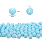 BONNY BOXX 1000PCs 6MM Matte Light Blue Acrylic Round Beads, Frosted Plastic Resin Bubblegum Balls Chunky Gumball Beads for Necklace and Bracelet Making, Crafting Supplies - color: Matte Light Blue, size: 6MM