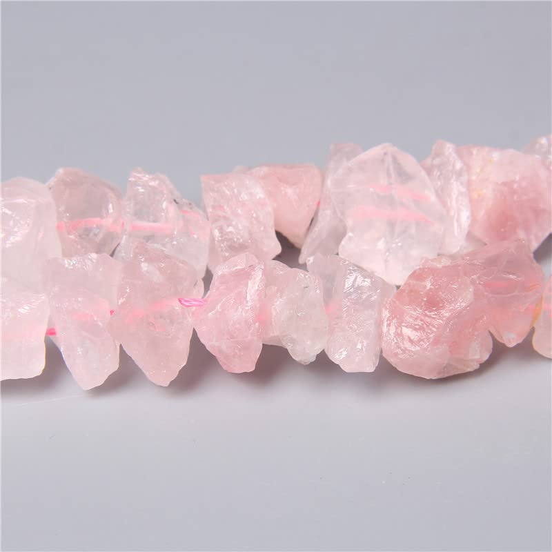 10-13mm Natural Irregular Freeform Raw Rose Quartz Stone Nugget Beads Reiki Crystal Healing Minerals Quartz Bead DIY Jewelry Making - color: Rose Quartz