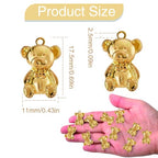 50 Pieces Cute Bear Dangle Charms Bright Golden Alloy Small Animal Bear Panda Hanging Pendants Bulk Accessories for DIY Necklace Bracelet Jewelry Making Craft Supplies - color: Bright Golden