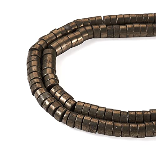 Craftdady 98Pcs Heishi Coin Natural Pyrite Beads 6mm Tiny Flat Round Disc Spacer Beads Healing Chakra Loose Beads for Jewelry Bracelet Necklace Earring - color: Pyrite, size: 6mm