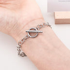 5 Sets Toggle Clasps for Jewelry Making, Stainless Steel OT Toggle Jewelry Clasps, T-Bar Round Ring Closure Connectors for DIY Bracelet Necklace Anklet- Silver - color: Silver-A Style