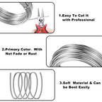 3mm Aluminum Craft Wire, 50 Feet 9 Gauge Bendable Anodized Metal Wire for Sculpting, Jewelry Making, Armature Making, Wire Weaving and Wrapping - size: 3mm, style: Silver