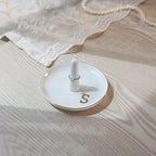 HOME SMILE Initials Ring Holder Jewery Tray with personalized S-Monogrammed Engagement Gifts for Friends,Birthday Mother's Day Christmas Gifts for Women,Ceramic White - style: S