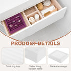 uxcell Stackable Jewelry Storage Tray, Jewelry Tray Drawer Organizer, Small Display Box for Earrings, Necklaces, Rings and Bracelets, White - color: White