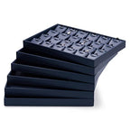 11 Slots PU Leather Jewelry Tray Ring Display Trays Earring Display Tray Ring Earrings Studs Tray Jewelry Organizer Showcase Display (Blue) - color: Blue, size: 11 Slot