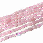 6-8mm Natural Rose Quartz Nuggets Oval Free Tumbled Pebble Semi Precious Gemstone Loose Stone Beads Approx 15.5 inch for DIY Jewelry Making - color: Rose Quartz