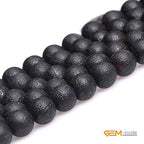 GEM-Inside Black Frost Spacer Agate Gemstone Loose Beads Natural Energy Power Beads for Jewelry Making 8mm Round 15 Inches - color: Black Agate, size: 8mm
