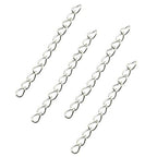 Tail Extender Chain 100PCS Silver 50 x 4mm Chain Extension Tails for DIY Jewelry Making - color: Silver