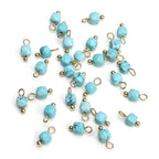 Beadia Natural Faceted Cube Stone Charms 4mm 30pcs with Untarnish Metal Accessories Loose Square Beads for DIY Jewelry Making - color: Blue Turquoise