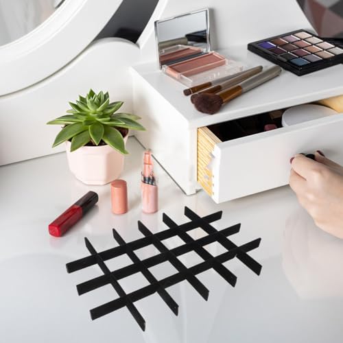 Jewelry Tray Organizer Divider Adjustable Black Velvet Insert for Display Cases Scratch Resistant Compartments Jewelry Boxes Inserts for Efficient Storage, 24 Inner Grids, Each Grid 5.2cm X 5.2cm